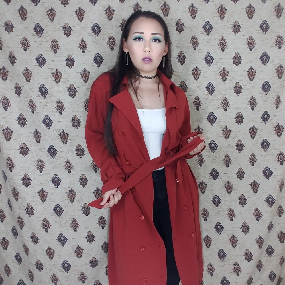 Burnt Orange Chic Long Jacket!